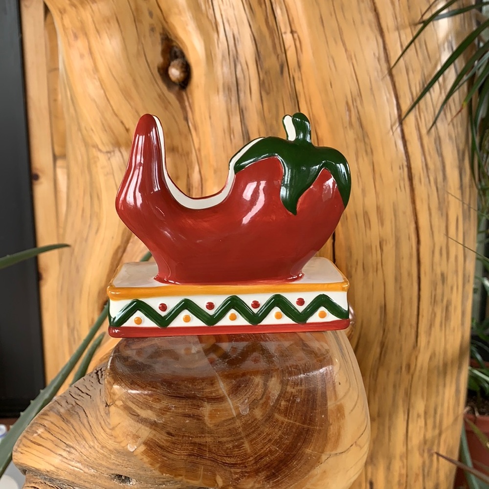 Clay Art Southwest Chili Pepper Napkin Holder